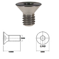 M3X10MM .5 THREAD PITCH TITANIUM COUNTERSUNK BOLT GRADE 5