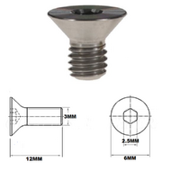 M3X12MM .5 THREAD PITCH TITANIUM COUNTERSUNK BOLT GRADE 5