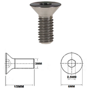 M3X15MM .5 THREAD PITCH TITANIUM COUNTERSUNK BOLT GRADE 5