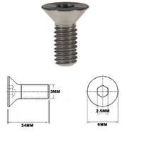 M3X24MM .5 THREAD PITCH TITANIUM COUNTERSUNK BOLT GRADE 5