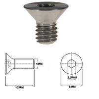 M4X12MM .7 THREAD PITCH TITANIUM COUNTERSUNK BOLT GRADE 5