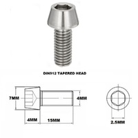 M4X15MM 0.7 THREAD PITCH TITANIUM TAPERED SOCKET HEAD BOLT