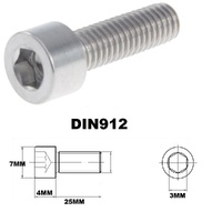 M4X25MM 0.7 THREAD PITCH TITANIUM ALLEN HEAD BOLT GRADE 5