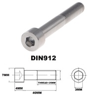 M4X40MM 0.7 THREAD PITCH TITANIUM ALLEN HEAD BOLT GRADE 5