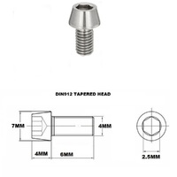 M4X6MM 0.7 THREAD PITCH TITANIUM TAPERED SOCKET HEAD BOLT