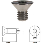 M5X10MM .8 THREAD PITCH TITANIUM COUNTERSUNK BOLT GRADE 5