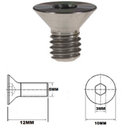 M5X12MM .8 THREAD PITCH TITANIUM COUNTERSUNK BOLT GRADE 5