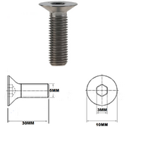 M5X30MM .8 THREAD PITCH TITANIUM COUNTERSUNK BOLT GRADE 5