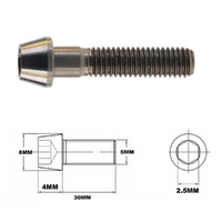 M5X30MM .8 THREAD PITCH TITANIUM TAPERED HEAD BOLT GRADE 5