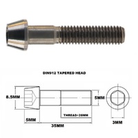 M5X35MM .8 THREAD PITCH TITANIUM TAPERED HEAD BOLT GRADE 5