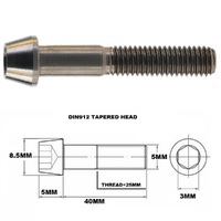 M5X40MM .8 THREAD PITCH TITANIUM TAPERED HEAD BOLT GRADE 5