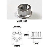 M6 NUT 6X1.0 THREAD PITCH 12 POINT TITANIUM GRADE 5 10MM HEX