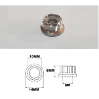 M6X1.00 THREAD PITCH TITANIUM 12 POINT NYLOCK NUT GRADE 5