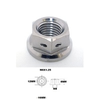 M6X1.00 THREAD TITANIUM FLANGED 10MM HEX RACE DRILLED FOR WIRE