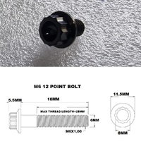 M6X10MM STEALTH 12 POINT BOLT 1.00 THREAD PITCH TITANIUM