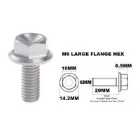 M6X20MM 1.00 THREAD PITCH TITANIUM FLANGE 10MM HEX BOLT GRADE 5