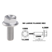 M6X25MM 1.00 THREAD PITCH TITANIUM FLANGE 10MM HEX BOLT GRADE 5