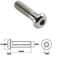 M6X30MM 1.00 THREAD PITCH TITANIUM BUTTON HEAD BOLT GRADE 5