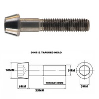 M6X35MM 1.00 THREAD PITCH TITANIUM TAPERED SOCKET HEAD BOLT