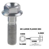 M6X35MM 1.00 THREAD PITCH TITANIUM FLANGE 10MM HEX BOLT GRADE 5