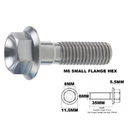 M6X35MM 1.00 THREAD PITCH TITANIUM FLANGE 8MM HEX BOLT GRADE 5