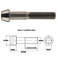 M6X40MM 1.00 THREAD PITCH TITANIUM TAPERED SOCKET HEAD BOLT