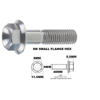 M6X40MM 1.00 THREAD PITCH TITANIUM FLANGE 8MM HEX BOLT GRADE 5