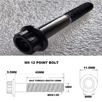 M6X45MM STEALTH 12 POINT BOLT 1.00 THREAD PITCH TITANIUM