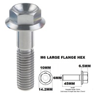 M6X45MM 1.00 THREAD PITCH TITANIUM FLANGE 10MM HEX BOLT GRADE 5