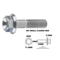 M6X45MM 1.00 THREAD PITCH TITANIUM FLANGE 8MM HEX BOLT GRADE 5
