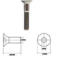 M6X50MM 1.0 THREAD PITCH TITANIUM COUNTERSUNK BOLT GRADE 5