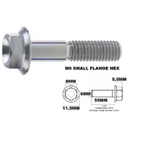 M6X55MM 1.00 THREAD PITCH TITANIUM FLANGE 8MM HEX BOLT GRADE 5