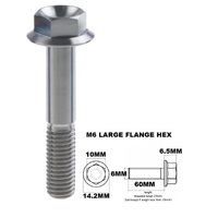 M6X60MM 1.00 THREAD PITCH TITANIUM FLANGE 10MM HEX BOLT GRADE 5