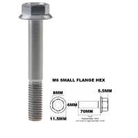 M6X70MM 1.00 THREAD PITCH TITANIUM FLANGE 8MM HEX BOLT GRADE 5