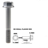 M6X75MM 1.00 THREAD PITCH TITANIUM FLANGE 8MM HEX BOLT GRADE 5