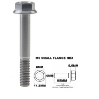 M6X85MM 1.00 THREAD PITCH TITANIUM FLANGE 8MM HEX BOLT GRADE 5