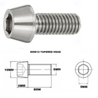 M6X8MM 1.00 THREAD PITCH TITANIUM TAPERED SOCKET HEAD BOLT
