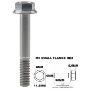 M6X90MM 1.00 THREAD PITCH TITANIUM FLANGE 8MM HEX BOLT GRADE 5