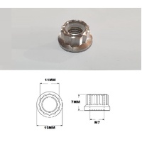 M7X1.00 THREAD PITCH TITANIUM 12 POINT NYLOCK NUT GRADE 5
