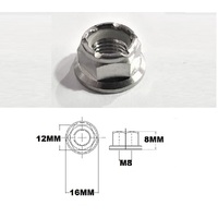 M8X1.25 THREAD PITCH TITANIUM FLANGED HEX NYLOCK NUT GRADE 5