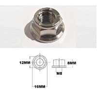 M8X1.25 THREAD PITCH TITANIUM FLANGE STEEL HEX LOCK NUT GRADE 5