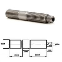 M8X1.25 GRADE 5 TITANIUM STUD