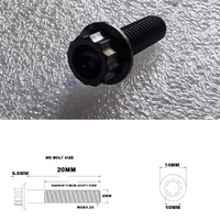 M8X20MM STEALTH 12 POINT BOLT 1.25 THREAD PITCH TITANIUM
