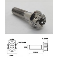 M8X35MM 1.25 THREAD FANCY DUAL DRIVE TITANIUM 10MM HEX BOLT