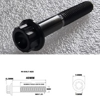 M8X40MM STEALTH 12 POINT BOLT 1.25 THREAD PITCH TITANIUM