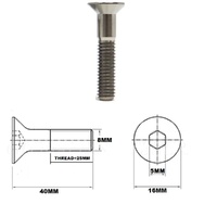 M8X40MM 1.25 THREAD PITCH TITANIUM COUNTERSUNK BOLT GRADE 5