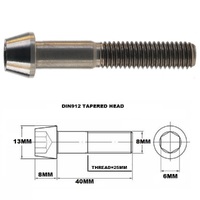M8X40MM 1.25 THREAD PITCH TITANIUM TAPERED SOCKET HEAD BOLT