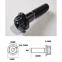 M8X40MM 1.25 THREAD BLACK FANCY DUAL DRIVE TITANIUM 10MM HEX