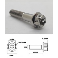 M8X40MM 1.25 THREAD FANCY DUAL DRIVE TITANIUM 10MM HEX BOLT