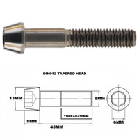M8X45MM 1.25 THREAD PITCH TITANIUM TAPERED SOCKET HEAD BOLT